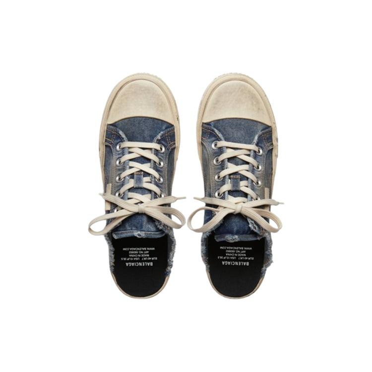 (WMNS) Balenciaga Paris Distressed Denim Mule 'Blue' Women's 693952W3RCL4090