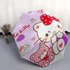 Hello Kitty,Bow Automatic Folding Umbrella-Simple 8-Rib Design, Bright Cartoon Pattern, Durable Iron Frame, Suitable For Travel, Outdoor, Be