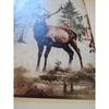Vintage Elk Antlers Tin Metal Wall Sign Rustic Wildlife Decor for Cabin Lodge Bar
