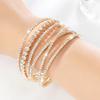Diamond-Encrusted Steel Wire Elastic Bracelet Six Rows Open ** Fork Wound Rhinestone Bracelet Full Diamond Bracelet Female