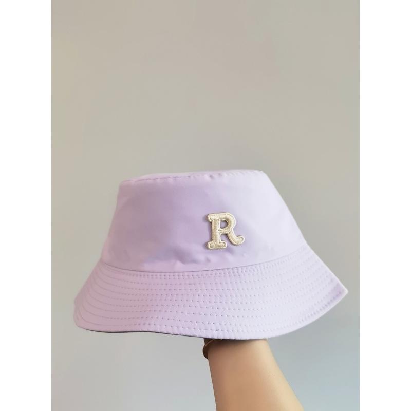 Bucket Hat Simple R Letter Trend Men and Women Versatile Casual Fashion Student Couple Outdoor Sun Protection