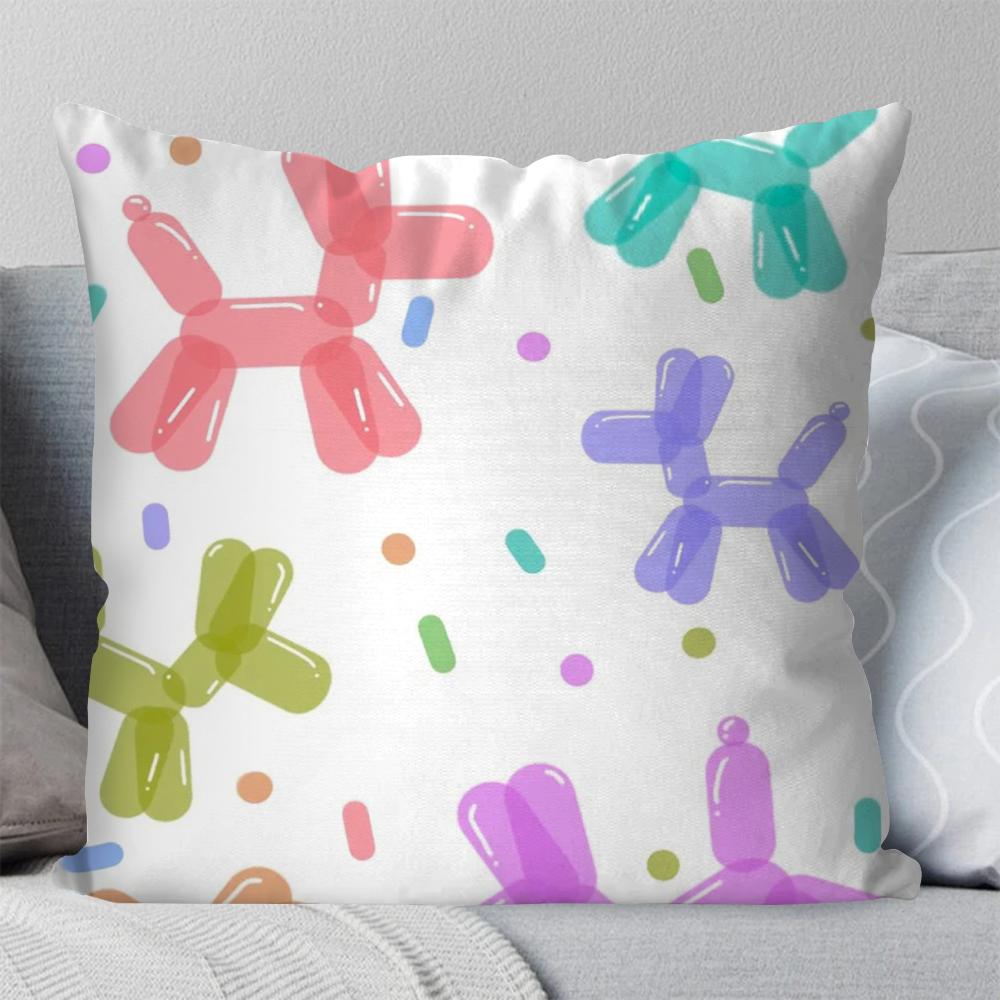 

1pc Balloon Dog Cute Pillow Case Square Pillow Bedroom Sofa Leisure Comfort Cushion Car Living Room Home Decoration 40X40 16x16Inch