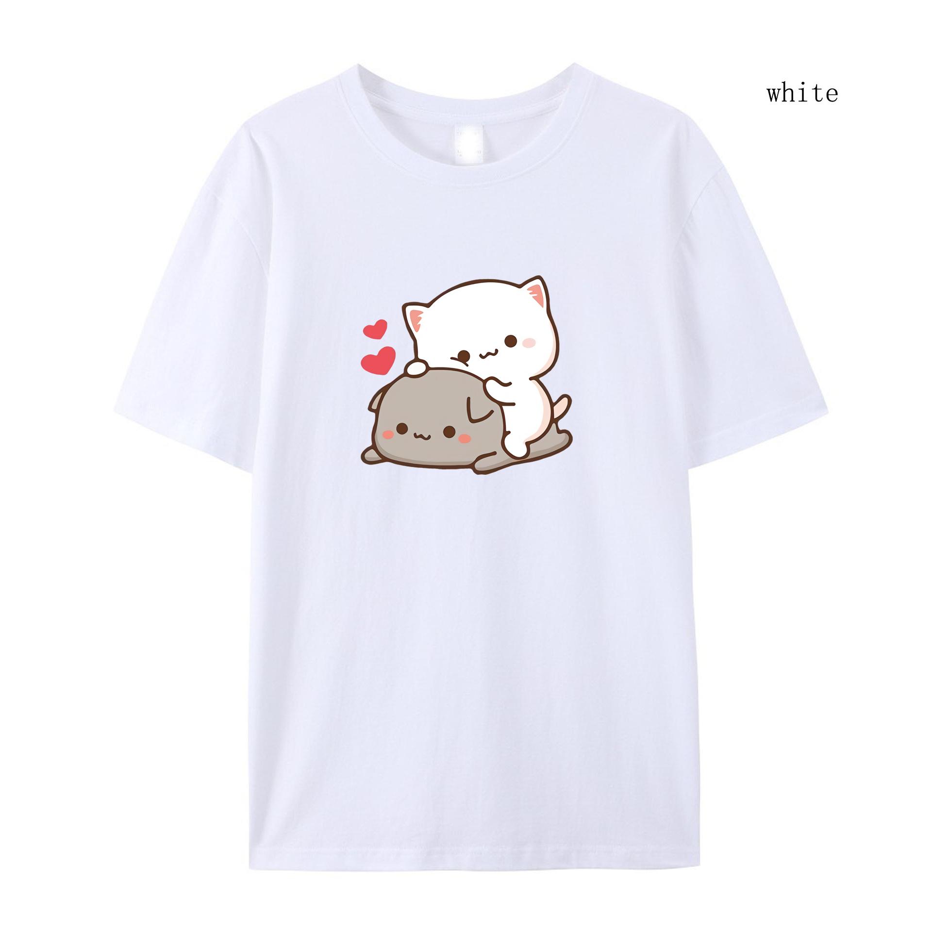 

Летняя футболка с короткими рукавами, женская футболка Kawaii Girl, футболка с короткими рукавами в стиле аниме Harajuku, повседневная футболка большого размера, милая Valent 2XL