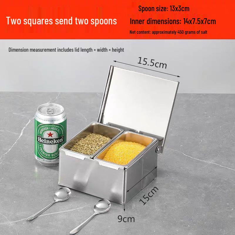 Tianze 201 Stainless Steel Flip-Top Seasoning Box