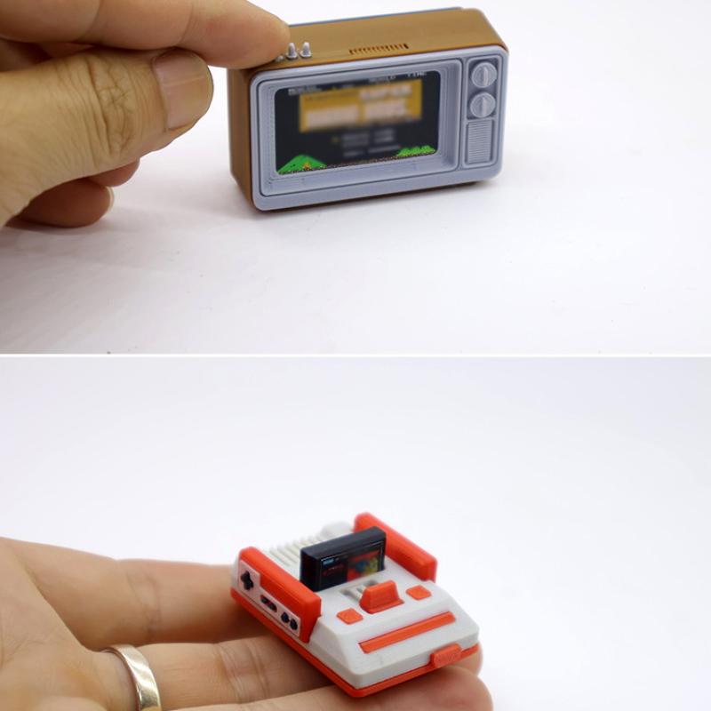 1 Piece 1/12 Dollhouse Simulation Miniature Nostalgic Tv Game Console Model Living Room Scene Decoration Doll Accessories Toys