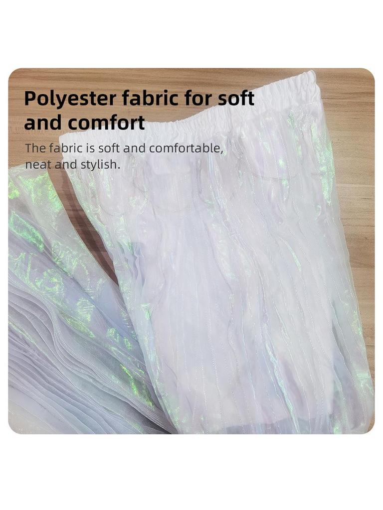 Wiederaufladbarer LED-Faltenrock für Tanzaufführungen (Weiß/Mehrfarbig)