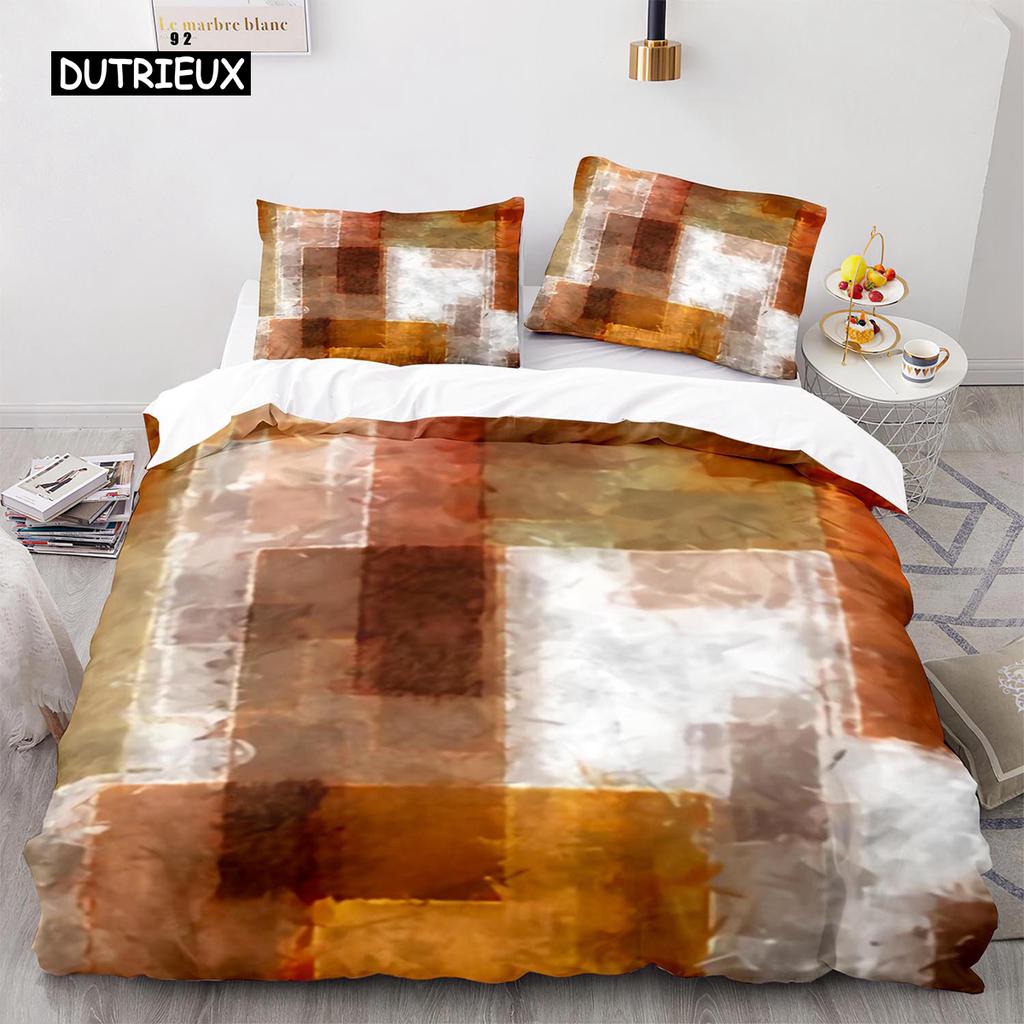 Streifen Bettbezug Set Polyester Grün Blau Schwarz Gestreift Kariert Patchwork Druck Steppdecke König Größe Weich Einzelbettwäsche Set für Teenager