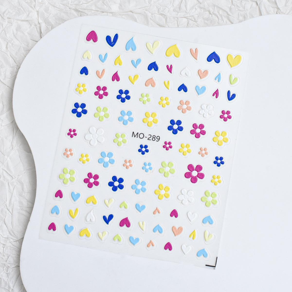 Spring Floral Embossed Nail Art Stickers: Fresh Ice Flower and Wearable Designs