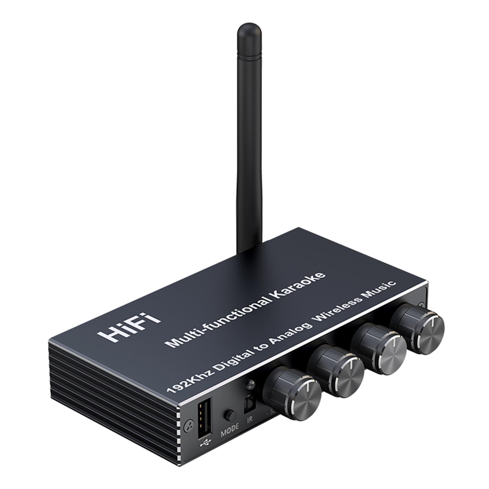 

Bluetooth 5.4 Audio Receiver Adapter 3.5mm Aux R/L Wireless Stereo Receiver Transmitter with IR Remote Control U Disk Adapter чорний
