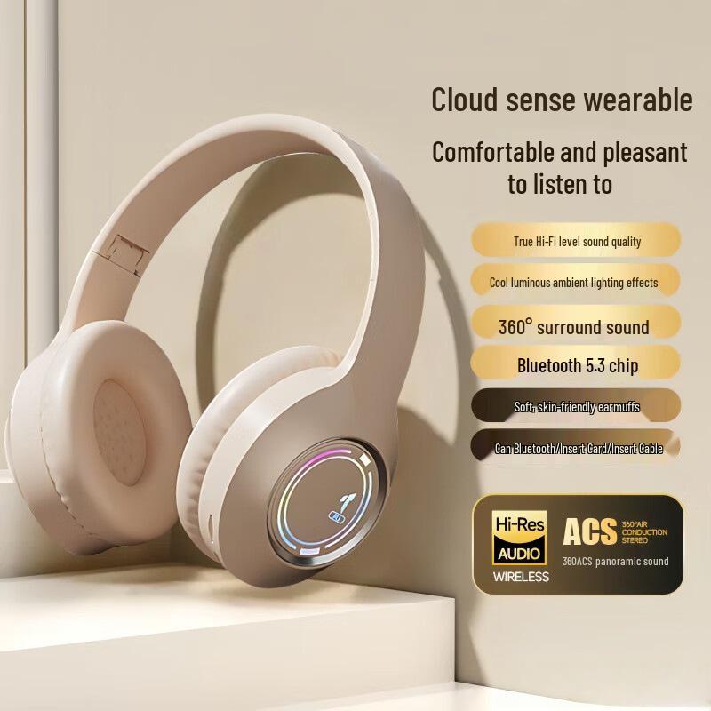 

Hot Glowing Bluetooth Over-Ear Gaming Headset M3 - Foldable with Card Slot