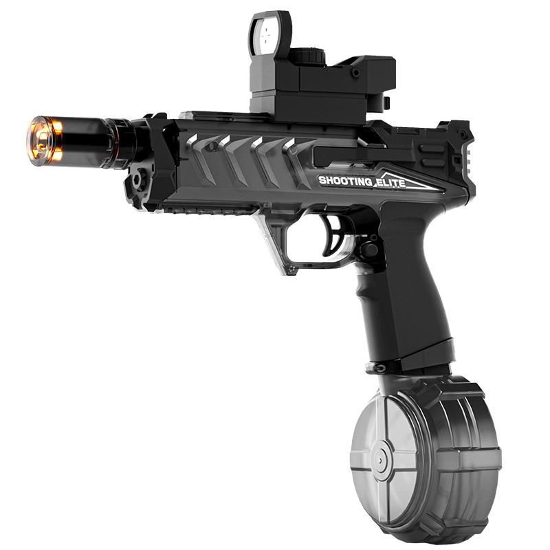 Electric High Pressure Water Gun with Simulated Flame Effect Automatic Continuous Firing Summer Outdoor Pool Toy for Kids Adults