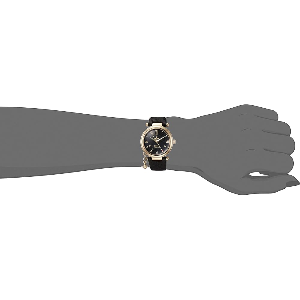 Vivienne Westwood Orb Heart Quartz Watch Black Dial Leather Strap Women's