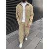 Spring and autumn 2025 new European and American men's corduroy long-sleeve jacket, fashion, casual and high-quality trousers