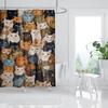 Cat Printed Shower Curtain Color Cartoon Lovely Animal Bear Polyester Fabric Hanging Curtains Bathroom Bathtub Decor with Hooks