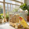 Routine Indoor Bird Feeder Bath Box with Cage Mounted Form, Viewable Housing and Service Tray for Pet Birds Indoors