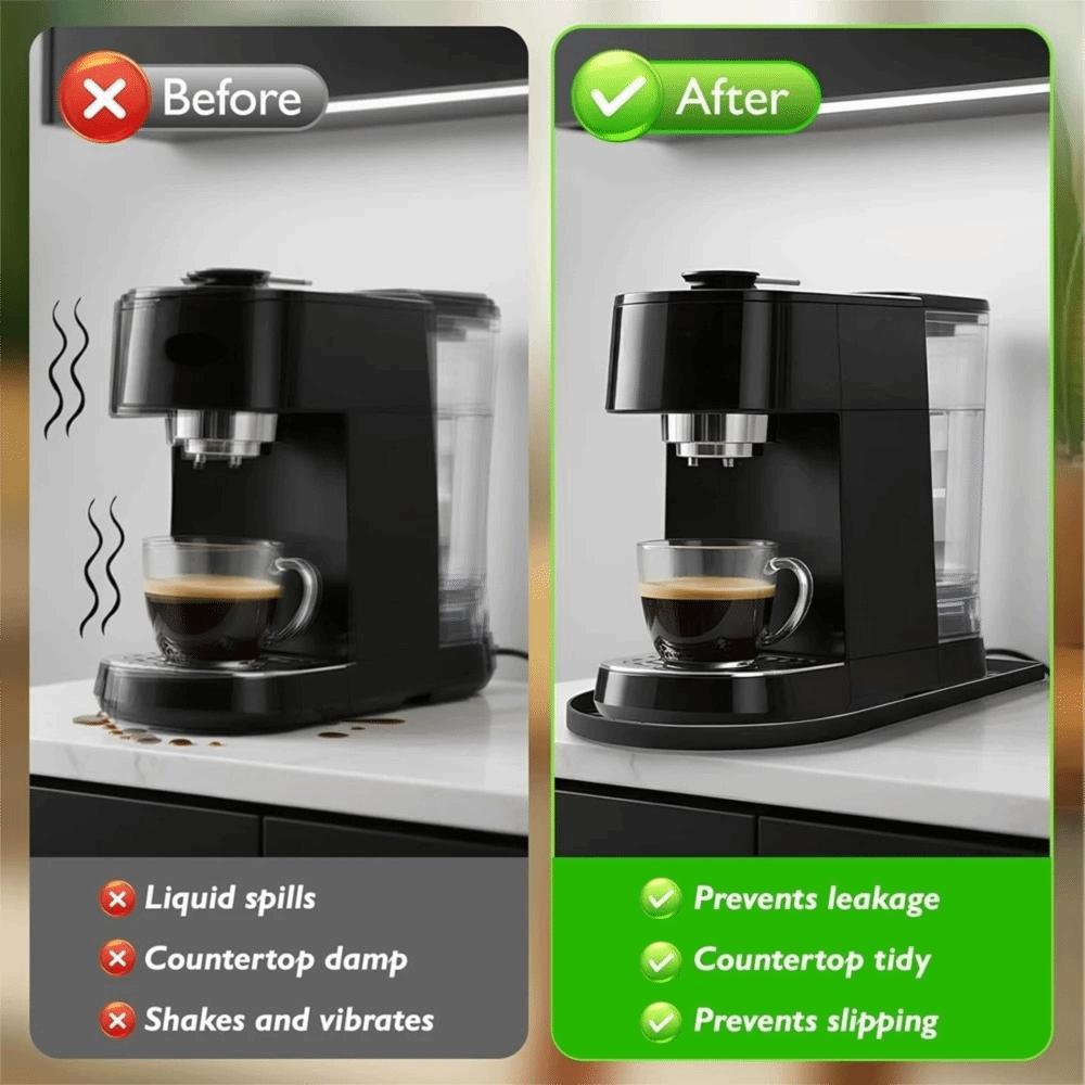 Oval-shaped Silicone Coffee Machine Mat Non-slip Coffee Bar Mat Coffee Maker Tray Kitchen