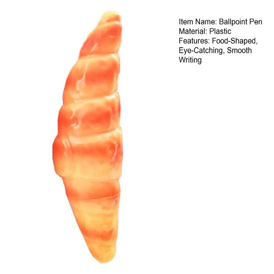 Creative Pizza Croissant Shaped Ballpoint Pen with Magnetic Fridge Sticker Realistic Food Smooth Writing Pen Novelty Stationery Gift for Students Food