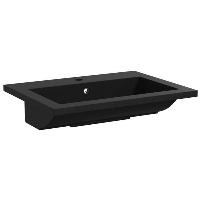 VidaXL Lavabo en Granit 600x450x120 mm Noir Vasque à Poser Salle de Bain 142962