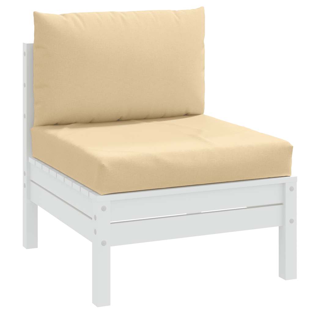 2 Piece Pallet Cushions Beige Melange Fabric