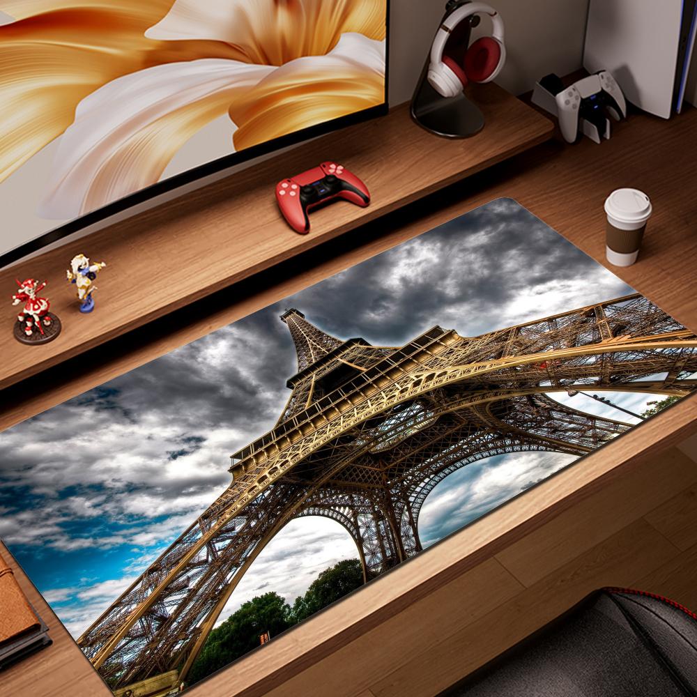 New Mouse Pad Gamer France Paris Eiffel Tower XL Computer Custom Large Mousepad XXL Office Carpet Non-Slip PC Table Mat