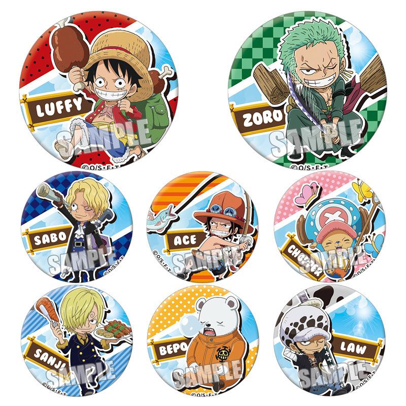 One Piece Anime Luffy Zoro Chopper Ace Sanji Q Version Badge Pin Brooch Cosplay Collection Gift For Fans 02