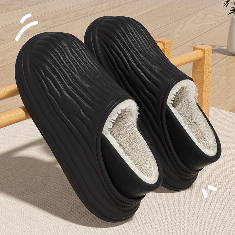 Wasserdichte Tasche und Winter-Baumwollpantoffeln Zuhause 2025 neu warm und rutschfest Paar schlichte Baumwollschuhe für draußen