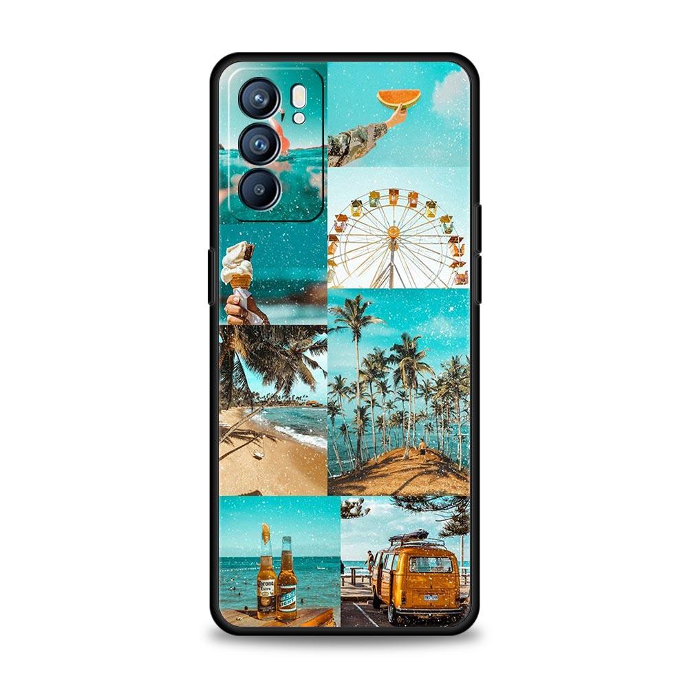 Sommerzeit-Rendering-Hülle für Oppo Find X6 Pro X5 A54 A53 A52 A9 A15 A95 A17 A16 A76 A74 A57 A31 Reno8 Reno7 Reno6 Pro 5G Abdeckung