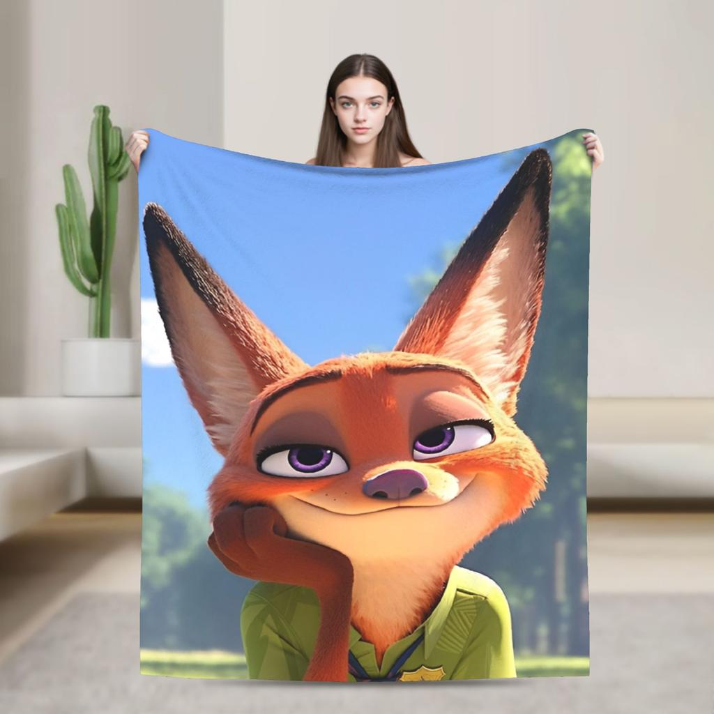 Anime Zootopia Cartoon Blanket  Soft Warm Comfortable Plush Throw Blanket For Home Decor Travel Flannel Bedspread Bed Cover