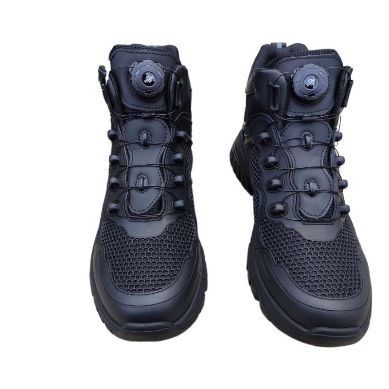 Rotating automatic button training commuting fast wear and take off one pedal outdoor military training sports breathable non-slip hiking shoes