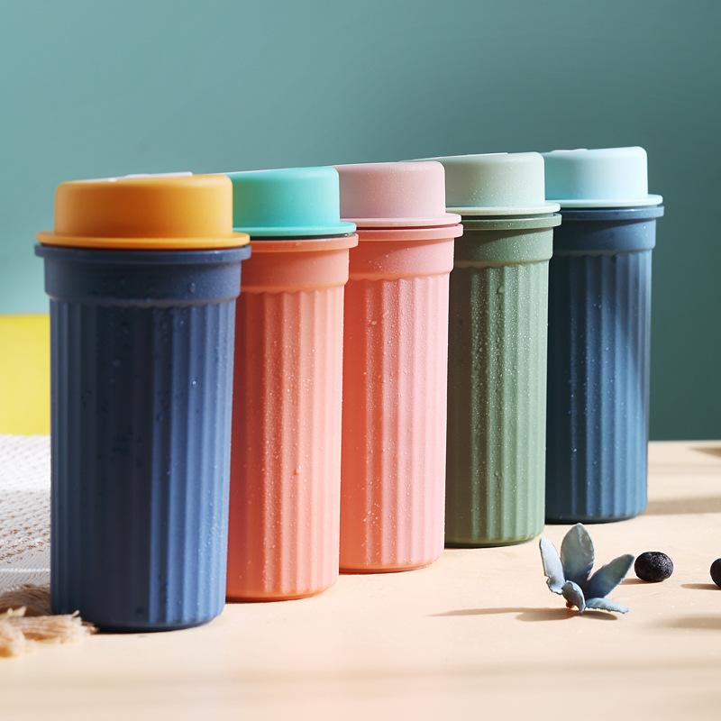 Simple Plastic Water Bottle Sealed Portable Coffee Cup for Office Outdoor 350ml KTY