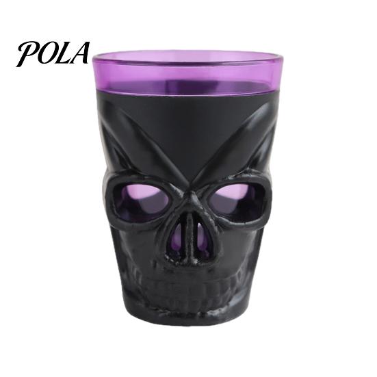 Scary Night Light Cup Halloween Glowing Skull Goblet, LED Up Candle Holder for Dual-purpose Party, Spooky Decor Bar Table, Haunted House Prop