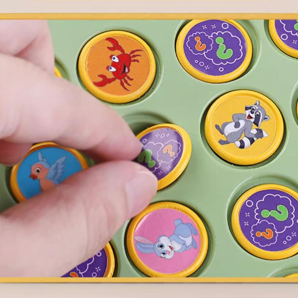 Animal Fruit Flip Chess Board Game Parent-Child Interactive Toys Strategy Board Game Matching Game for Kids & Adults