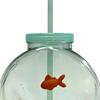 Fish Bowl Bottle with Straw, Plastic Fishbowl Tumblers with Lids, Unbreakable Ornament Cups for Drinks Summer Drink, Fashioned Table Goldfish Bowl