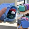 Silicone Coin Storage Small Pouch Waterproof Zipper Coin Purse Headphone Storage Pouch Travel Carry Bag Lipstick, Bank Card, E