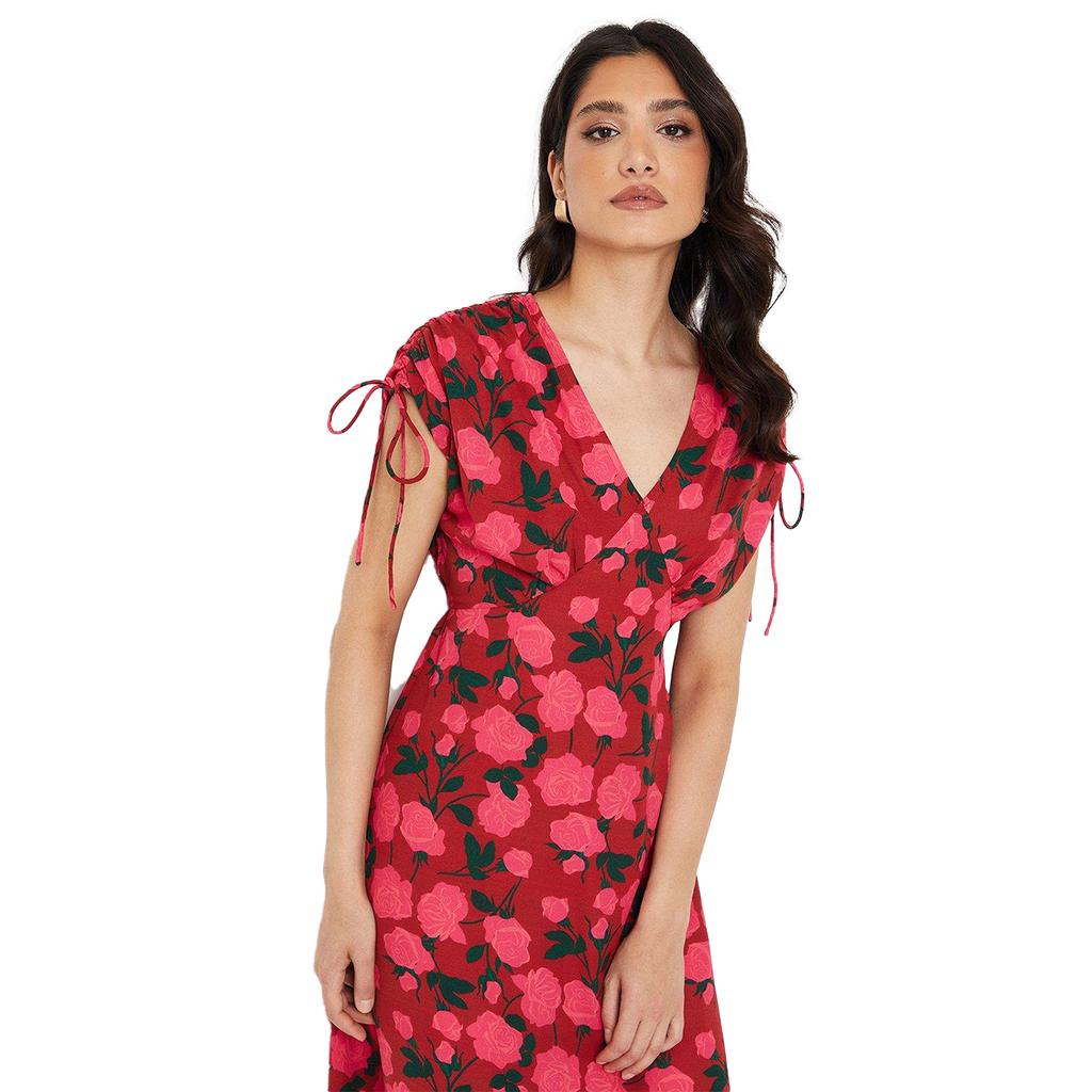 Dorothy Perkins Womens/Ladies Roses V Neck Ruched Midi Dress