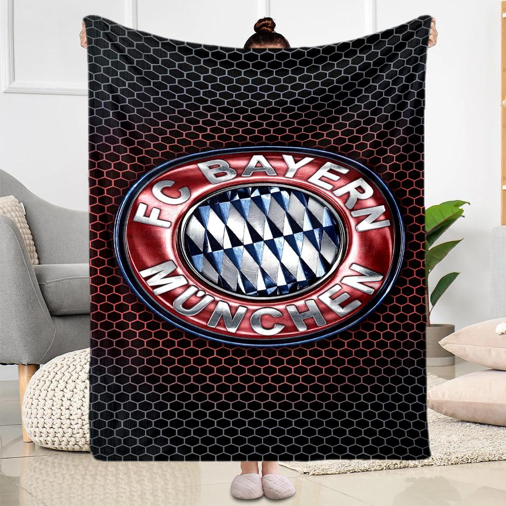 Bayern Munich Blanket Durable Comfort Suitable for Office Seaside Sofa All-Season Use Modern Style Gift for Travel Home Birthdays