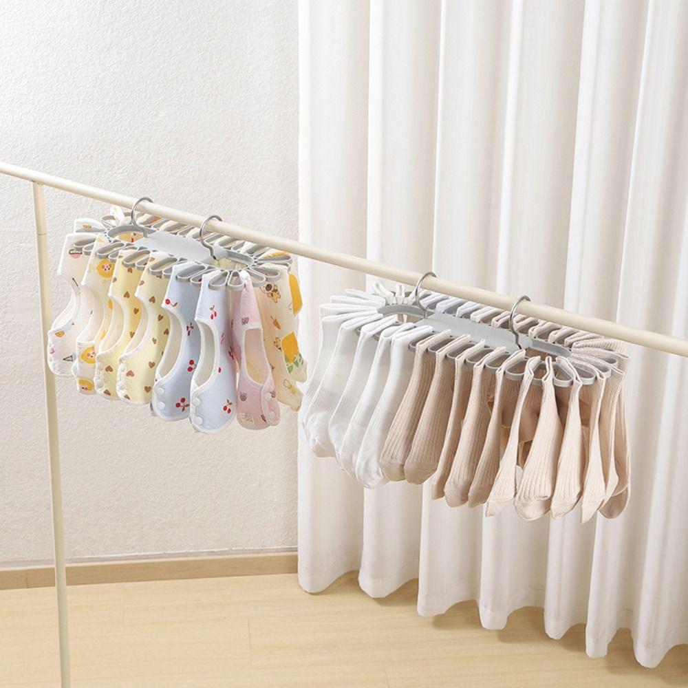 Space Saving Socks Drying Rack Folding Underwear Hanging Clip Durable Clothes Hanger