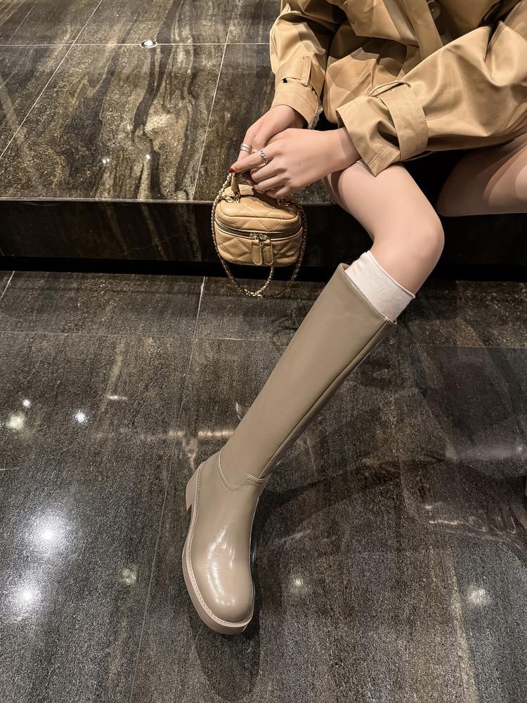 Personalized British Style Boots Women's Thin Knight Boots Round Head Thick Heel Versatile High Boots Autumn and Winter Boots