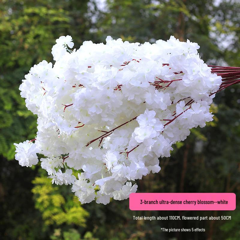 Silk Cherry Blossom Branch Artificial Vine: Floral Decoration for Weddings and Indoor Spaces
