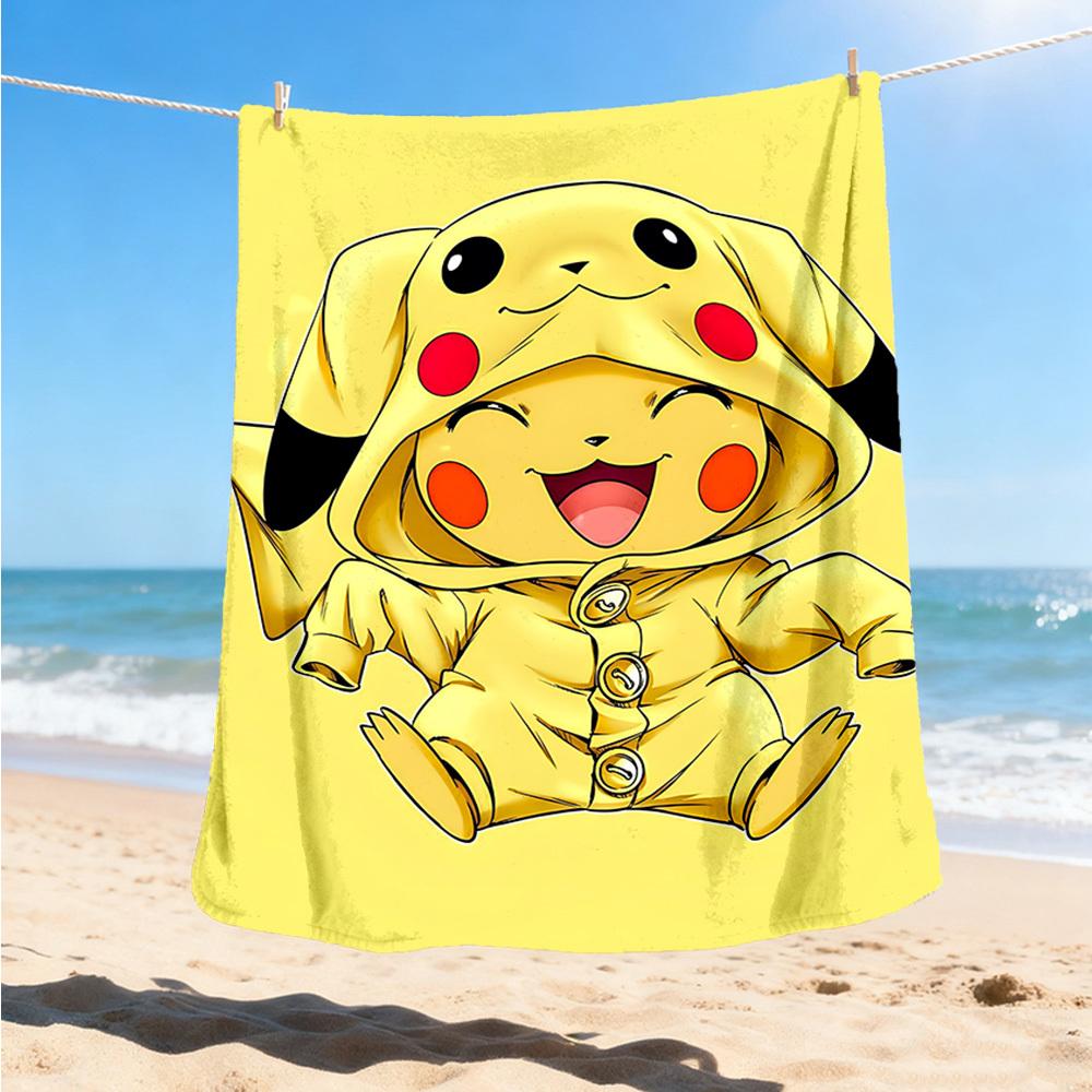 1pc Pikachu Outdoor Flannel Blanket Gift For Boys Girls Adults, Family Friends