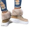 Women's Cotton Shoes Autumn and Winter New Large Size Round Head Thick Sole Velvet Sewn Shoes Snow Boots Women