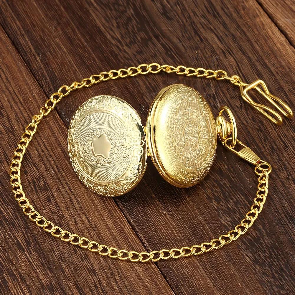 Orologio da tasca al quarzo Glamour Oro Argento Bronzo Nero Uomo Donna Amici Collana Steampunk Orologio da tasca