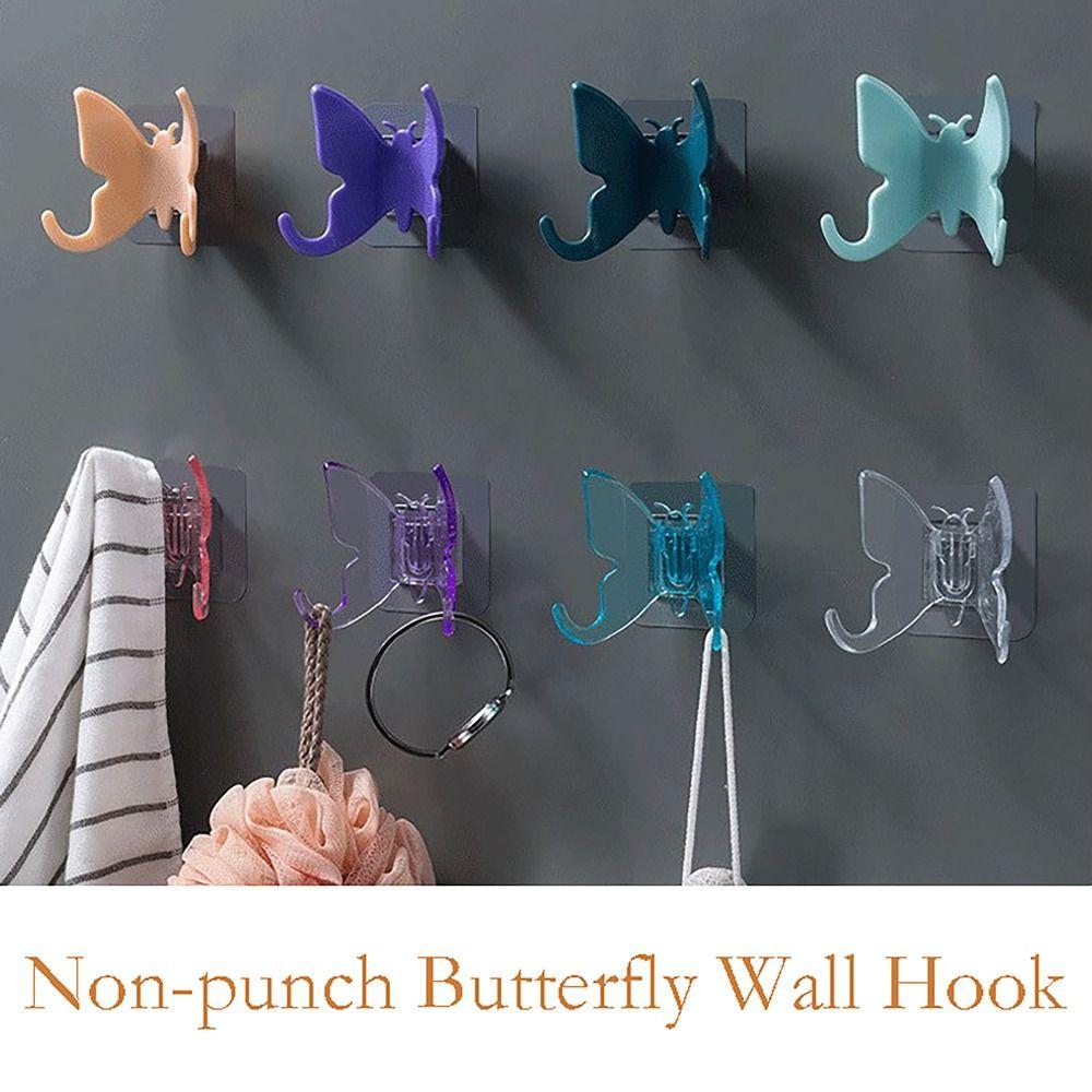 

Двойные крючки-бабочки, самоклеящийся крючок, непробивной держатель ключей для бытовой кухни, ванной комнаты фиолетовый