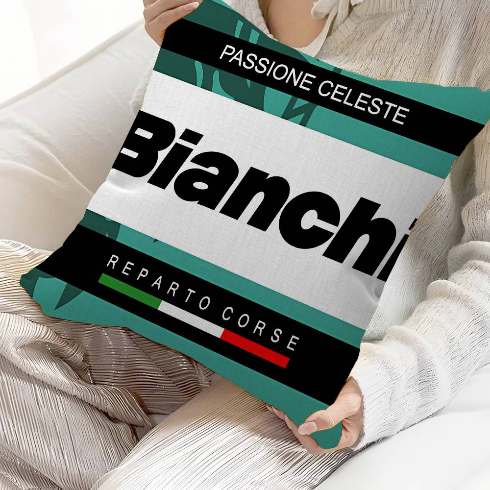 BBianchiS Bike Logo Pillow Cushion Cover Pillowcase Living Room Sofa Home Decor Customized