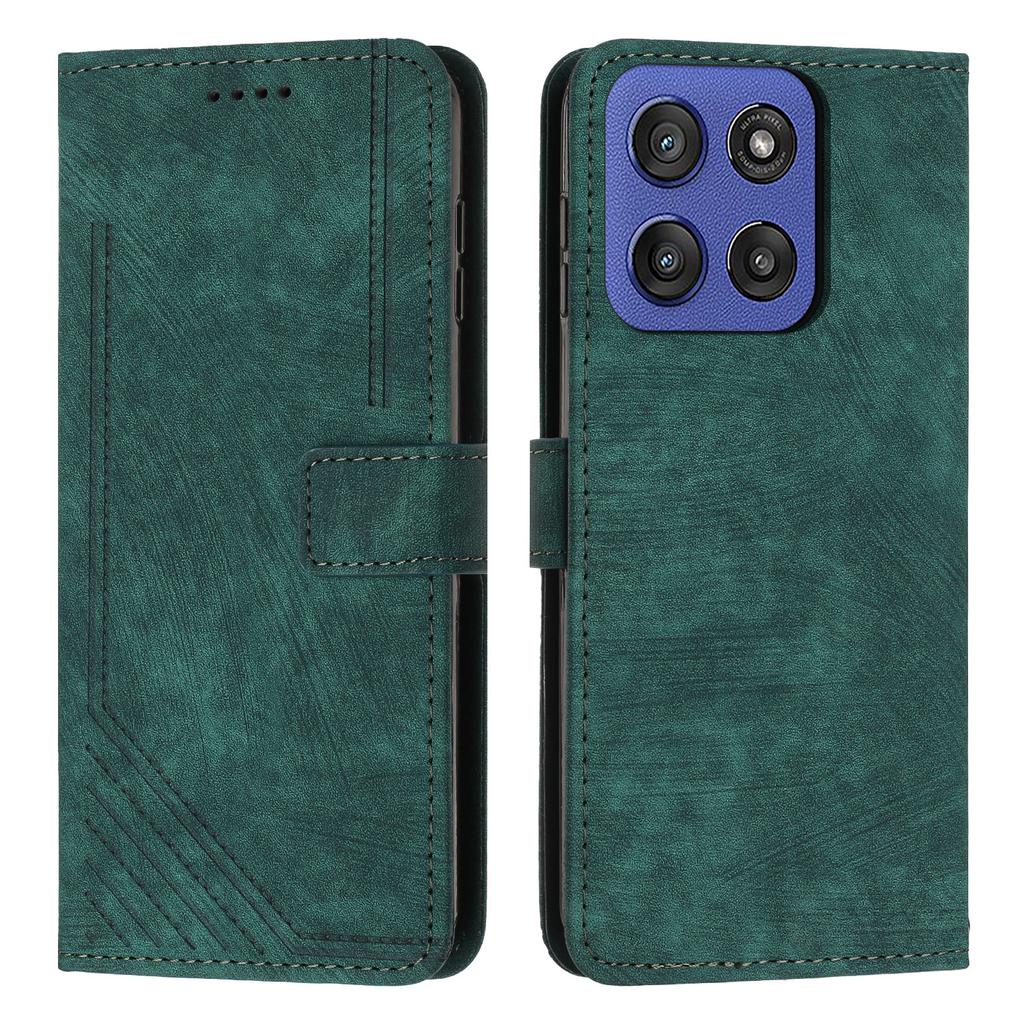 Brieftasche für Motorola Edge 60 5G/60 Fusion 5G/Edge (2025) 5G Geprägte Linien Leder Handyhülle mit Ständer