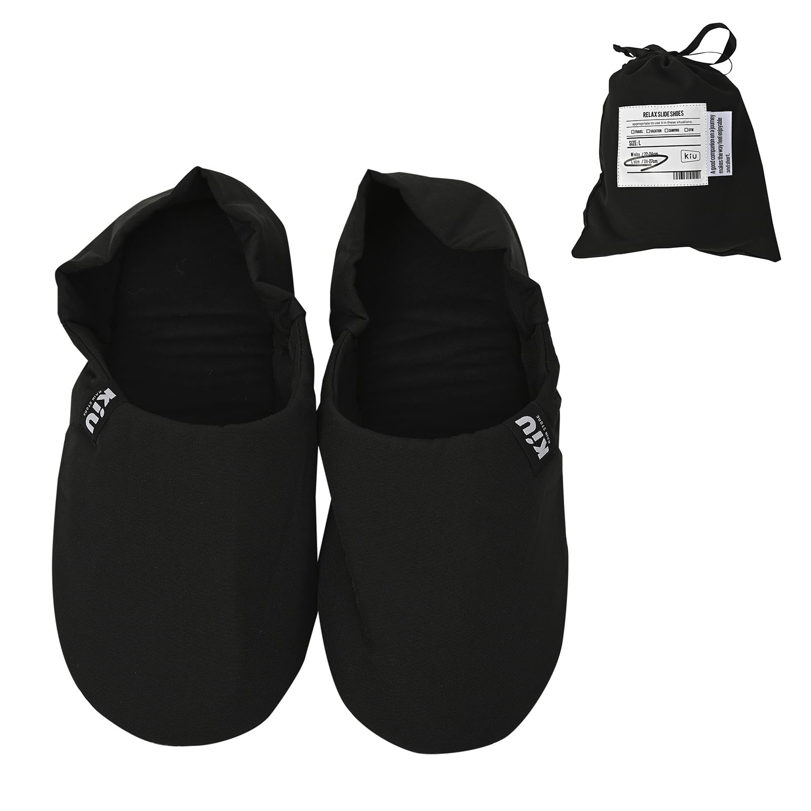

KiU Relax Slide Водонепроницаемые и Идеальные для Самолета и с Хранилищем и Обувью, Водоотталкивающие, Путешествия, Ручная Кладь, Визиты, Дизайн 2-в-1, Моющиеся, чёрный