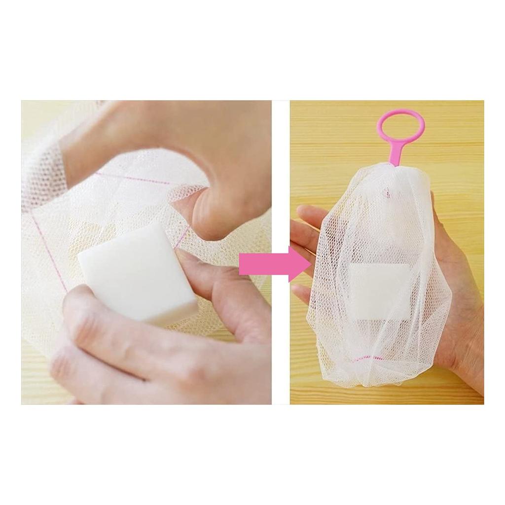 Kokubo Industries Whipper of Foaming Net for Solid Storage Soap-in (Set 3) [Soap Soap] (Includes Ring)