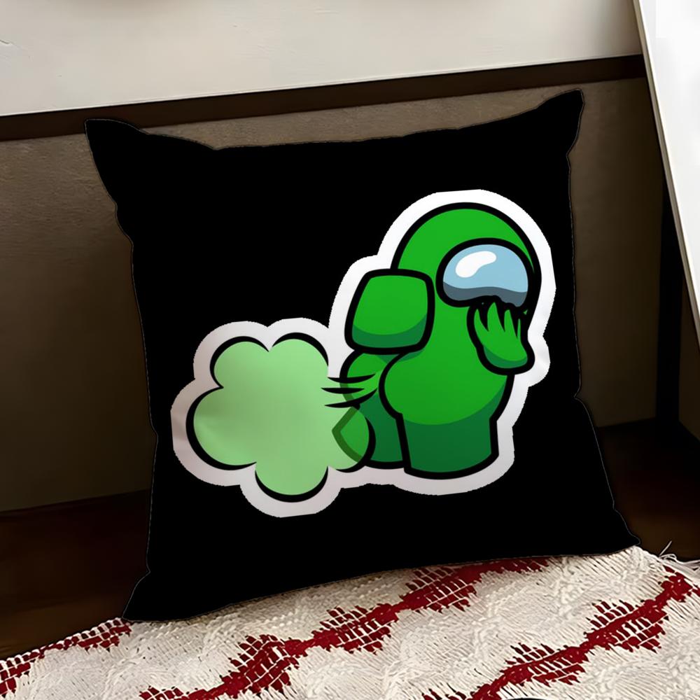 Cartoon AAmong us Cushion Cover Reversible Soft Durable Pillow Cover Home Car MultiScene Use for Daily Comfort