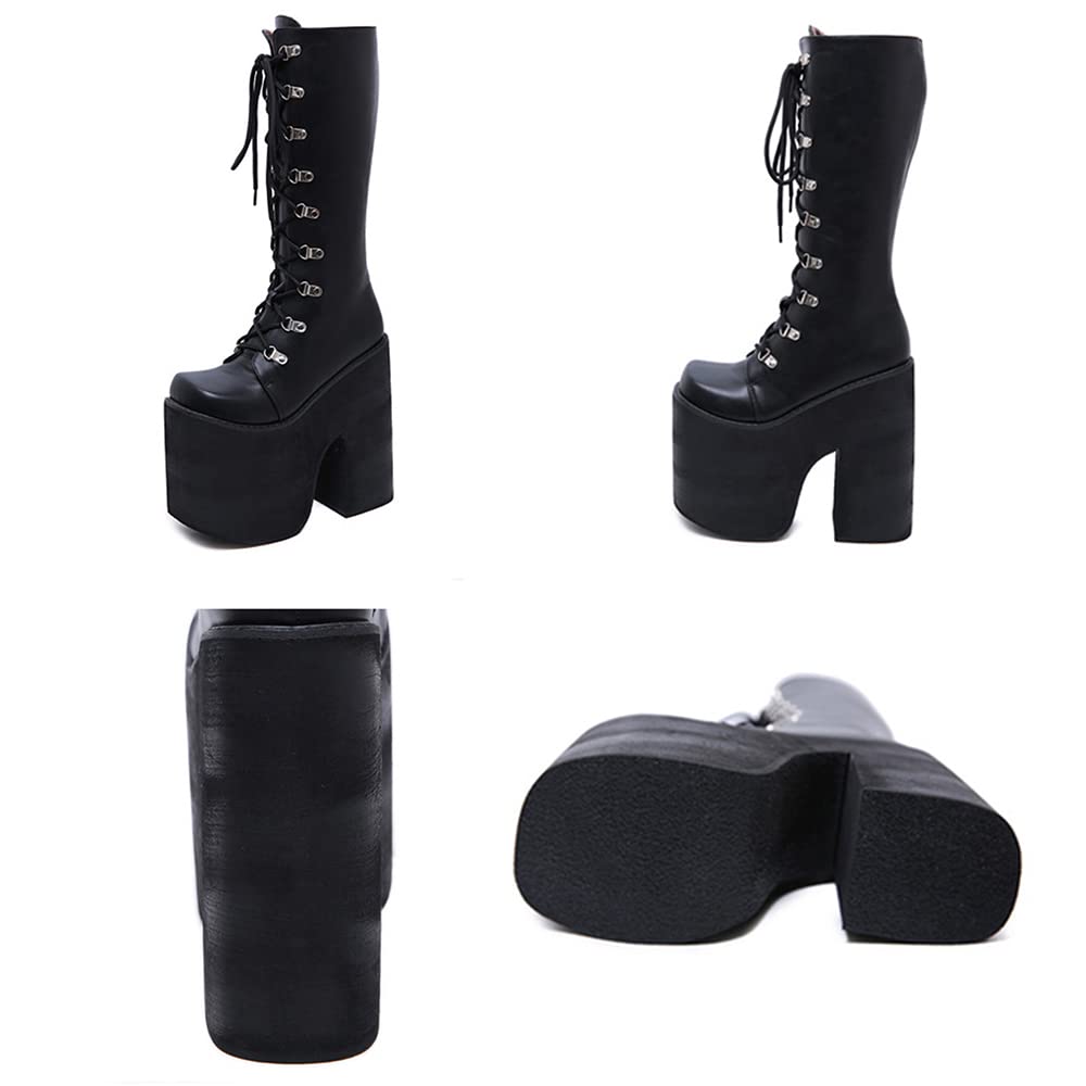 Platform 17cm Long Jockey High Side Cold Easy to Walk Cosplay [cnstone] Boots, Heel, Boots, Women's, Leg-Slimming, Boots, Adult, Heel, Lace-Up,