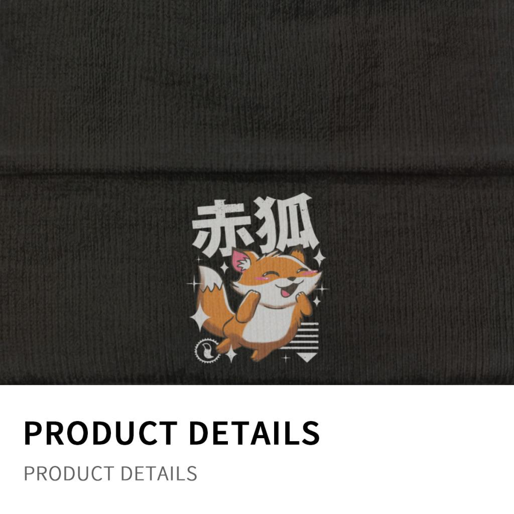 Kawaii Fox Knitted Hat Women's Unisex's Beanie Winter Hat  Warm Melon Cap